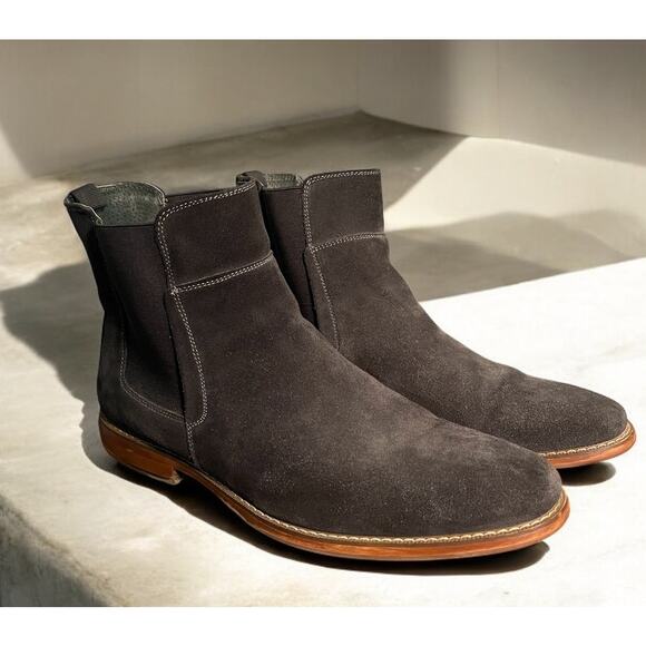 Todd Welsh Men's Chukka Ankle Boots Short Black Suede Leather Size 14 D - Picture 1 of 8